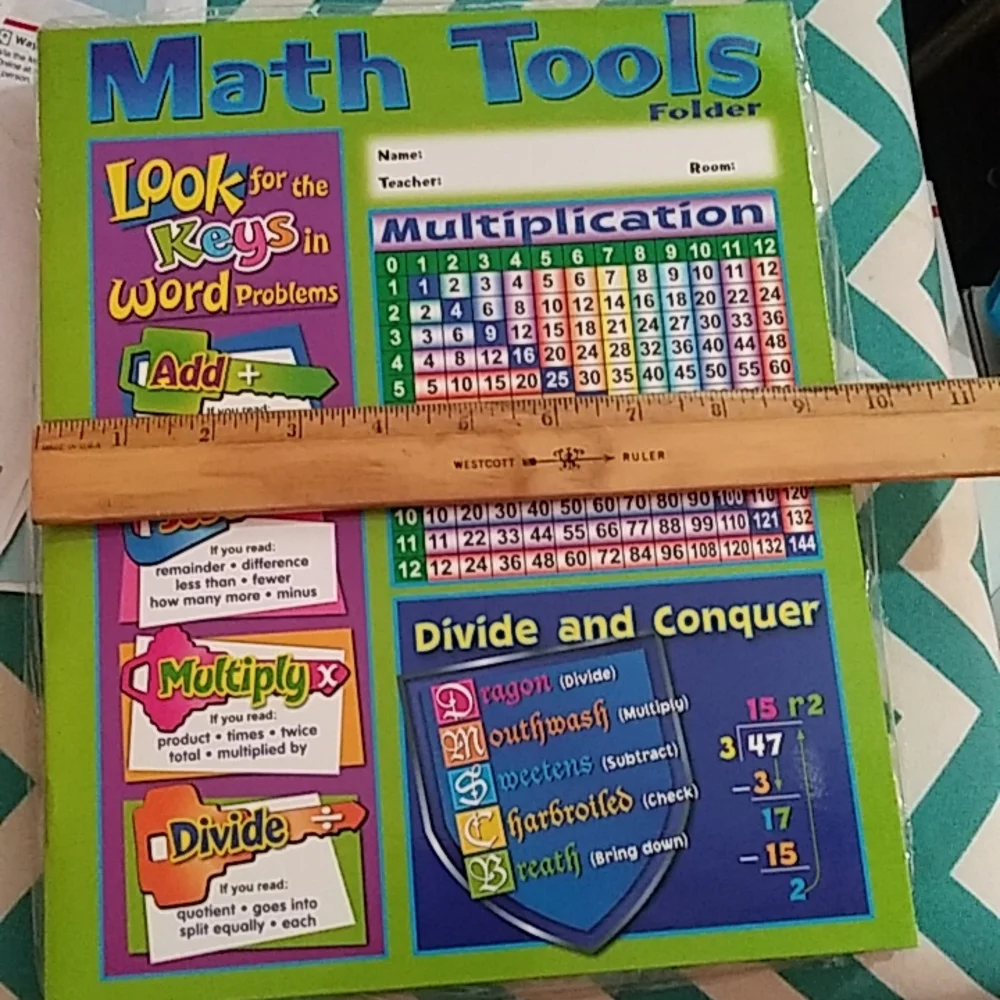 NWT Math Reference Four-Pocket Folder - Picture 7 of 8